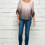Sara Michelle 3/4 Step Sleeve Lined Bubble Blouse - DressbarnShirts & Blouses