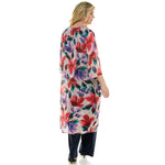 Sara Michelle Floral 3/4 2Fer Duster W/ Necklace And Elastic Pull On Pant - Plus - DressbarnOutfit Sets