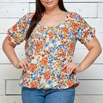 Sara Michelle Short Sleeve Front Bubble Hem Blouse - Plus - DressbarnShirts & Blouses