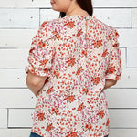 Sara Michelle Short Sleeve Georgette Print Blouse - Plus - DressbarnShirts & Blouses
