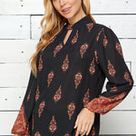 Sara Michelle Twisted Front Neck Long Sleeve Blouse - DressbarnShirts & Blouses