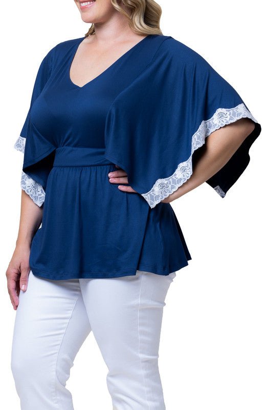 Sarah Lace Trim Top - Plus - DressbarnShirts & Blouses