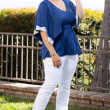 Sarah Lace Trim Top - Plus - DressbarnShirts & Blouses