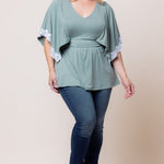 Sarah Lace Trim Top - Plus - DressbarnShirts & Blouses