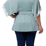 Sarah Lace Trim Top - Plus - DressbarnShirts & Blouses