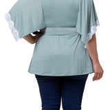 Sarah Lace Trim Top - Plus - DressbarnShirts & Blouses