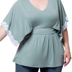 Sarah Lace Trim Top - Plus - DressbarnShirts & Blouses