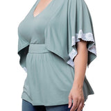 Sarah Lace Trim Top - Plus - DressbarnShirts & Blouses