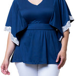 Sarah Lace Trim Top - Plus - DressbarnShirts & Blouses