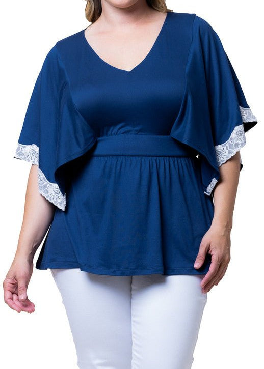 Sarah Lace Trim Top - Plus - DressbarnShirts & Blouses