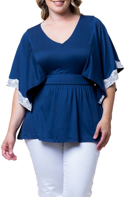 Sarah Lace Trim Top - Plus - DressbarnShirts & Blouses