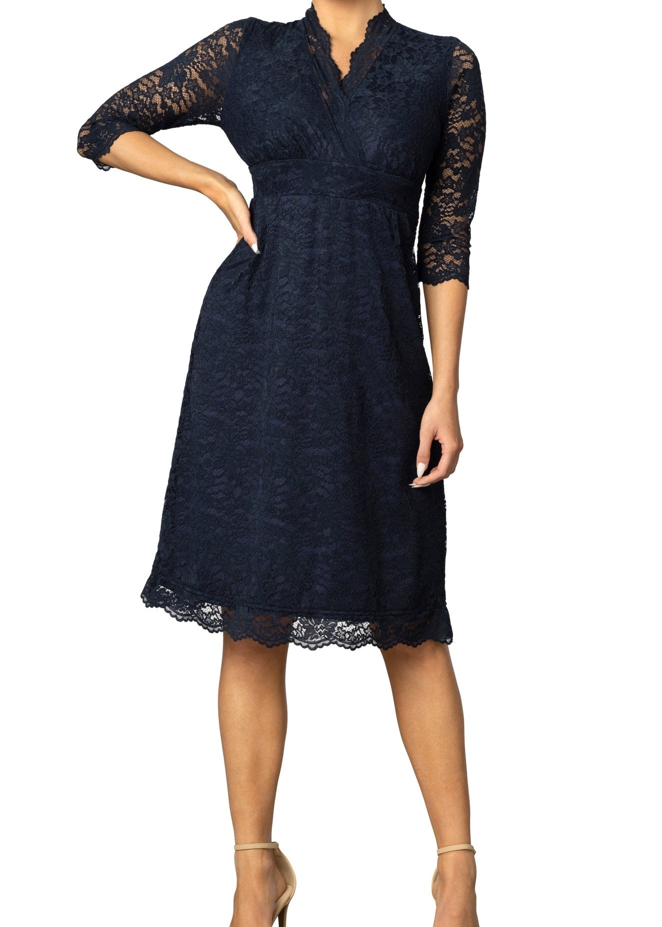 Scalloped Boudoir Lace Dress – Dressbarn - Main Image