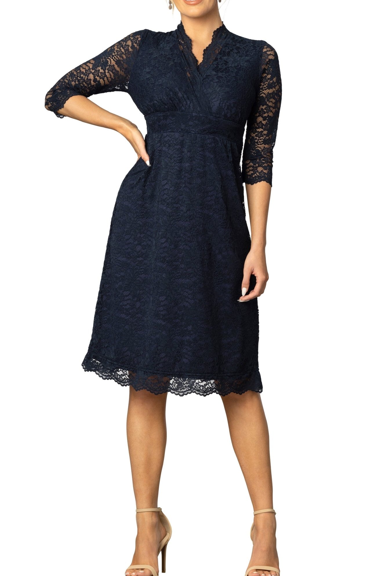 Scalloped Boudoir Lace Dress - DressbarnDresses