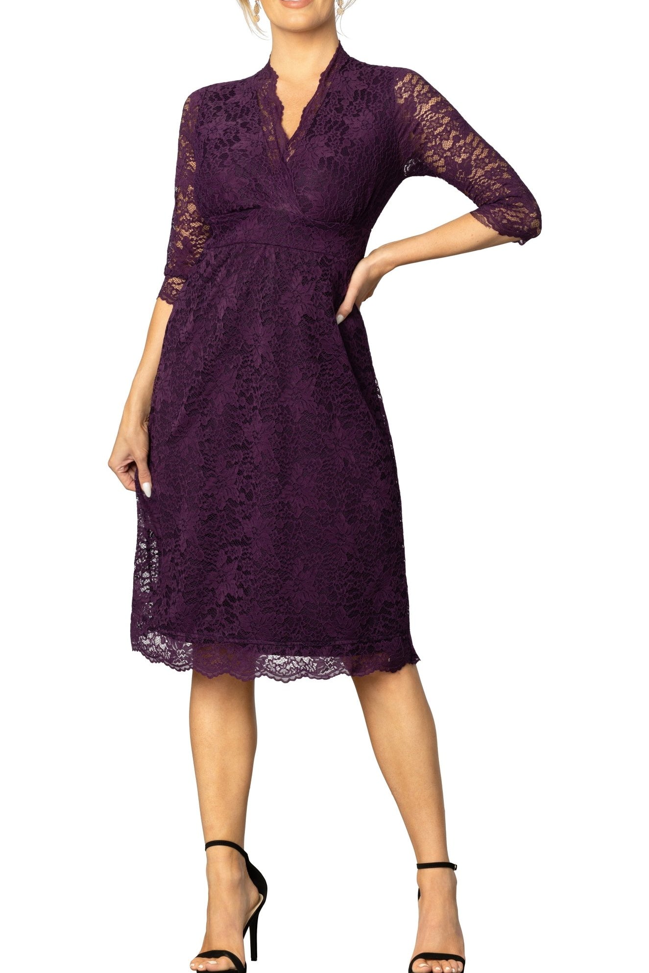 Scalloped Boudoir Lace Dress - DressbarnDresses