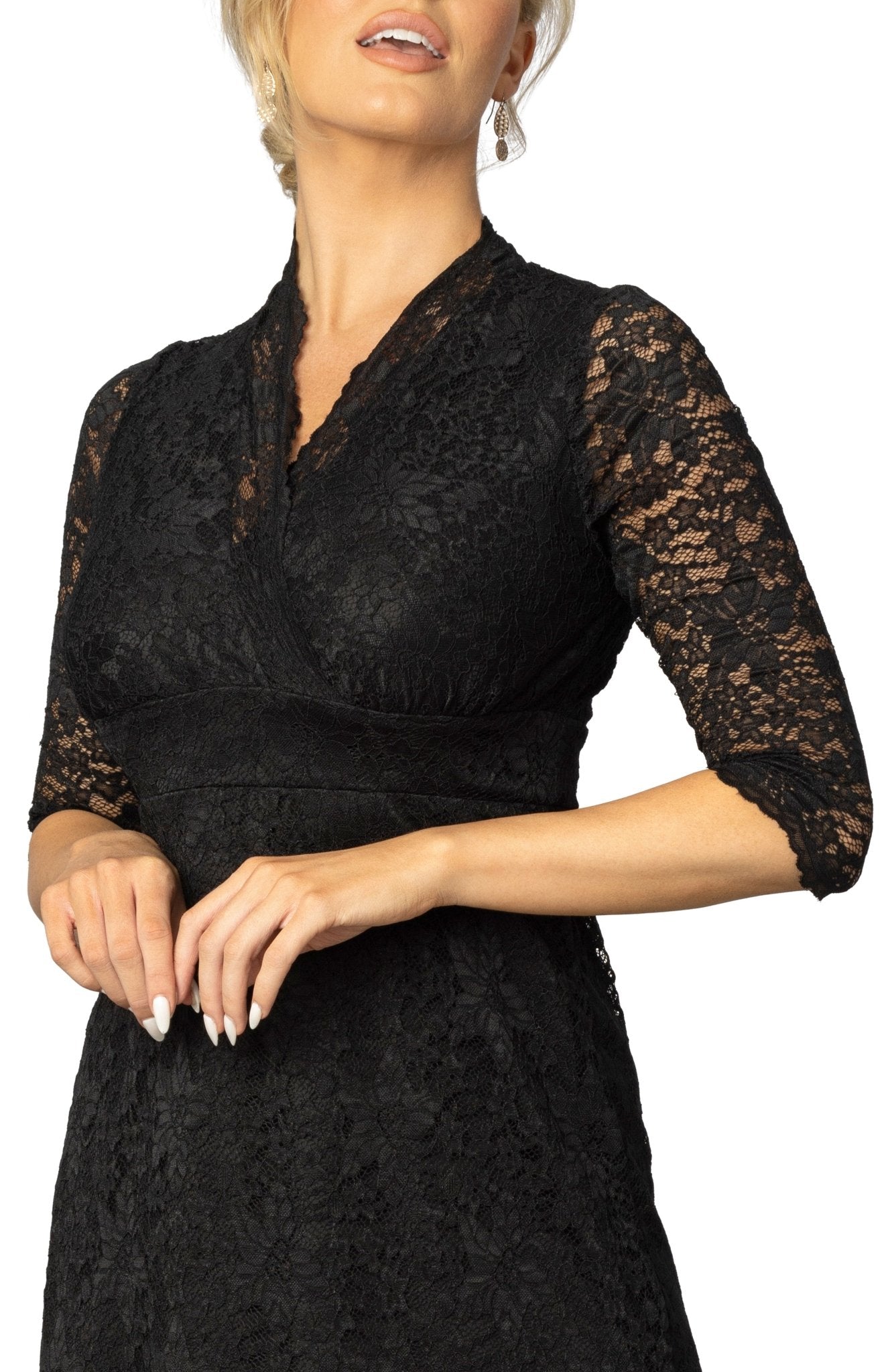 Kiyonna Women's Scalloped Boudoir Lace Cocktail Dress - Imperial Plum Kiyonna Women's Scalloped Boudoir Lace Cocktail Dress - Imperial Plum