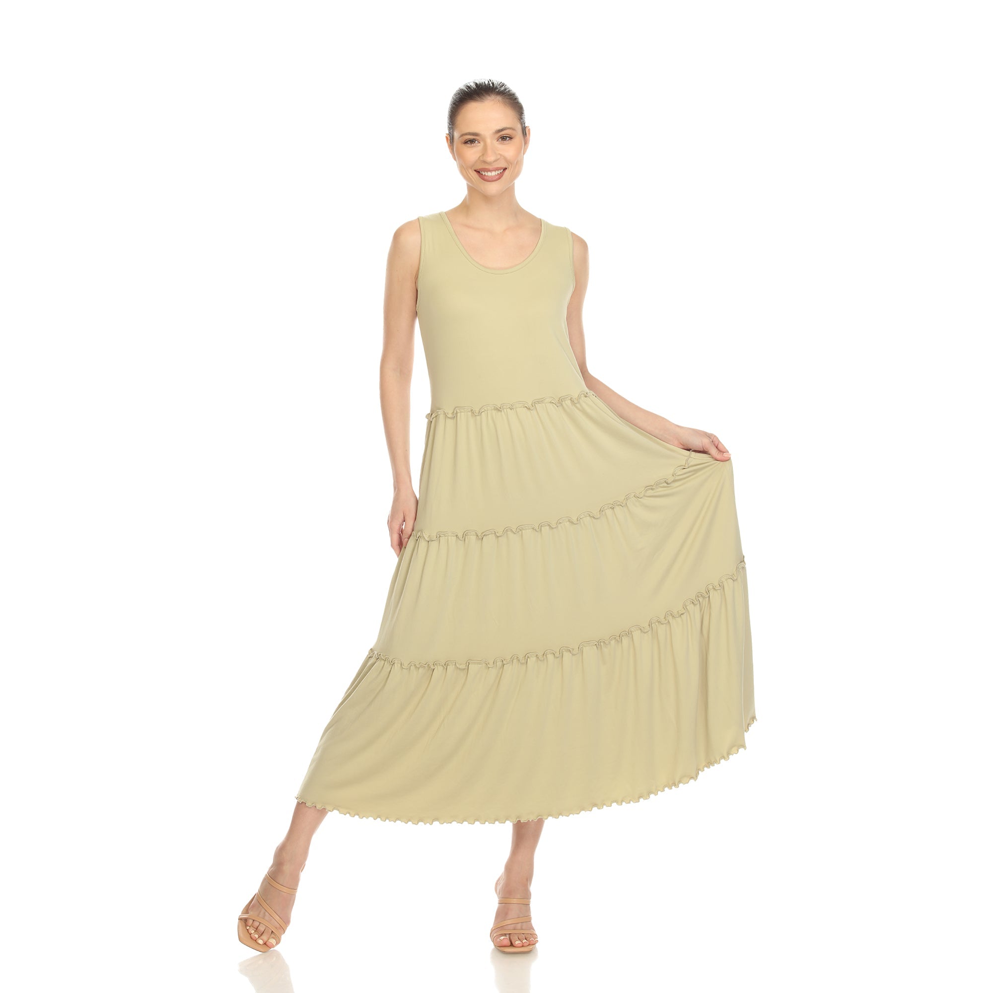 Scoop Neck Tiered Midi Dress - DressbarnDresses