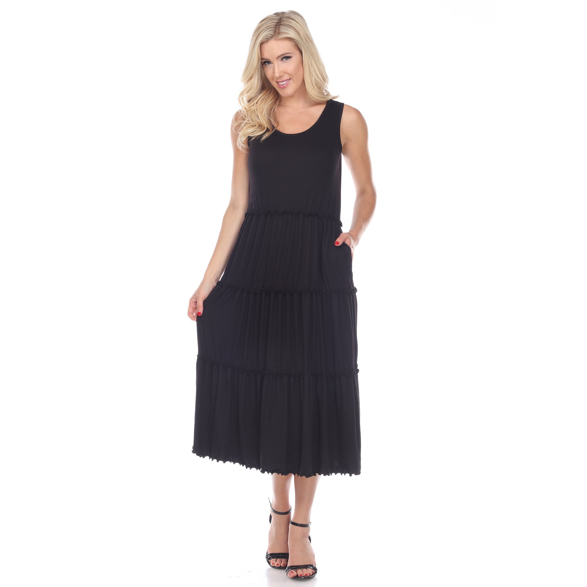 Scoop Neck Tiered Midi Dress - DressbarnDresses