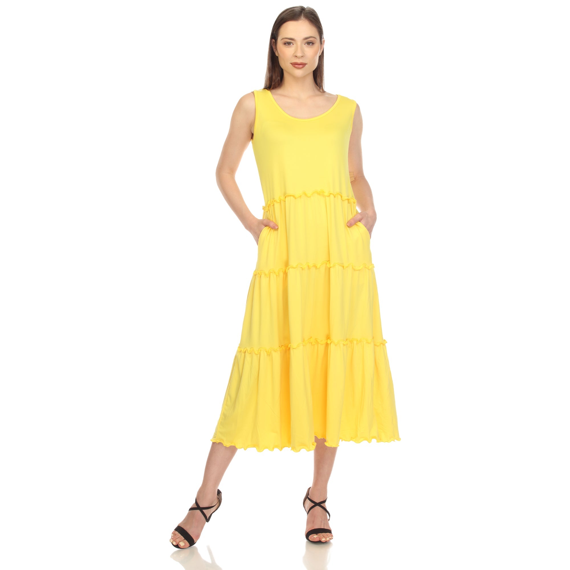 Scoop Neck Tiered Midi Dress - DressbarnDresses