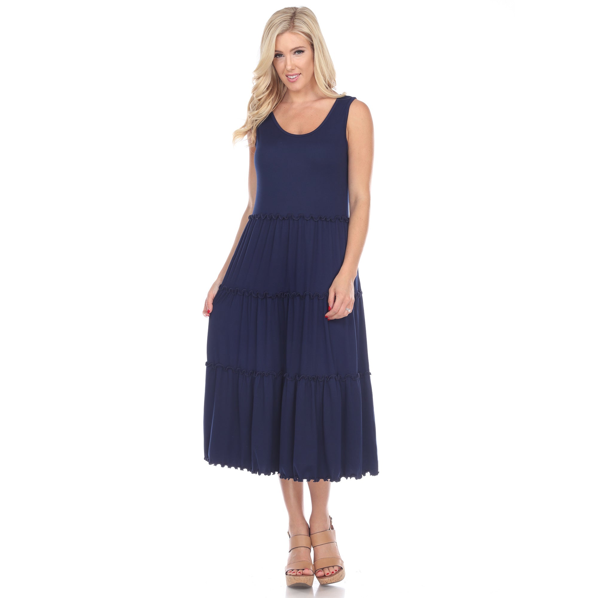 Scoop Neck Tiered Midi Dress - DressbarnDresses
