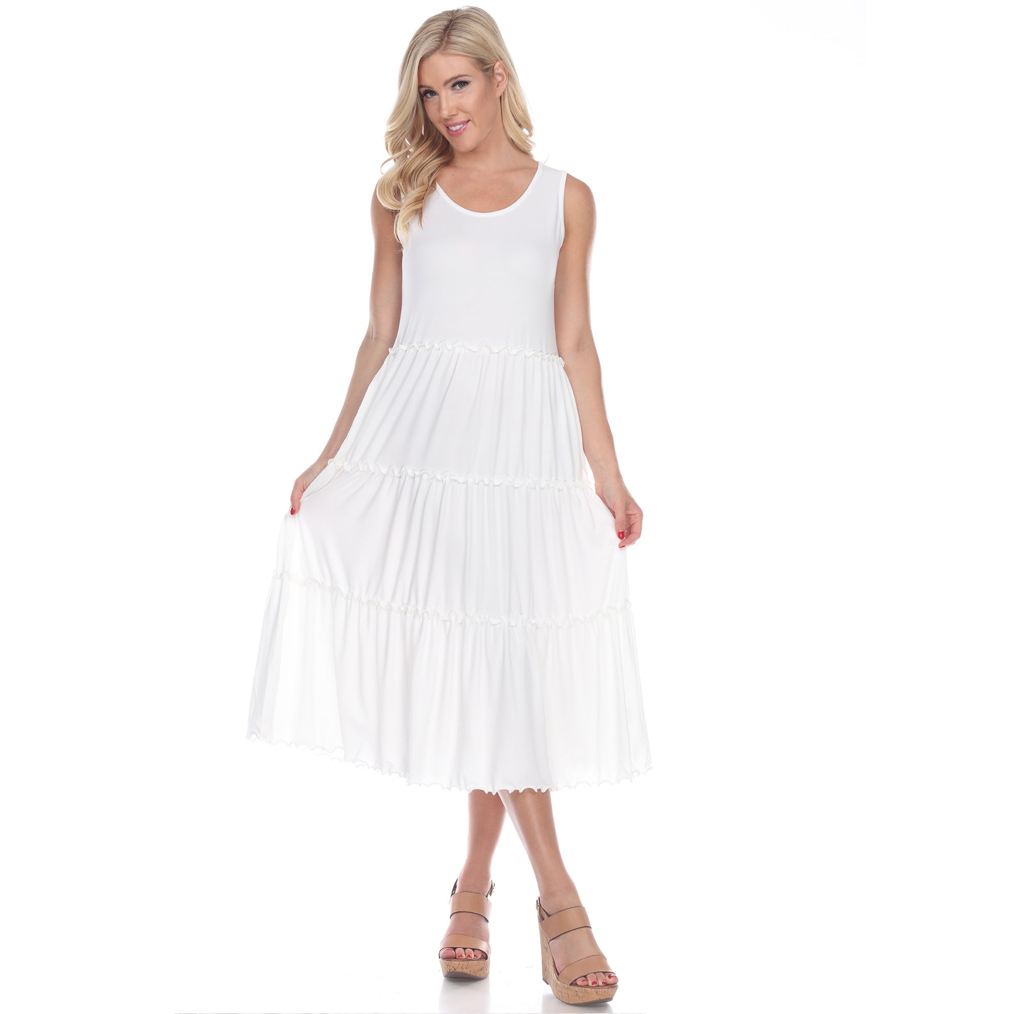 Scoop Neck Tiered Midi Dress - DressbarnDresses