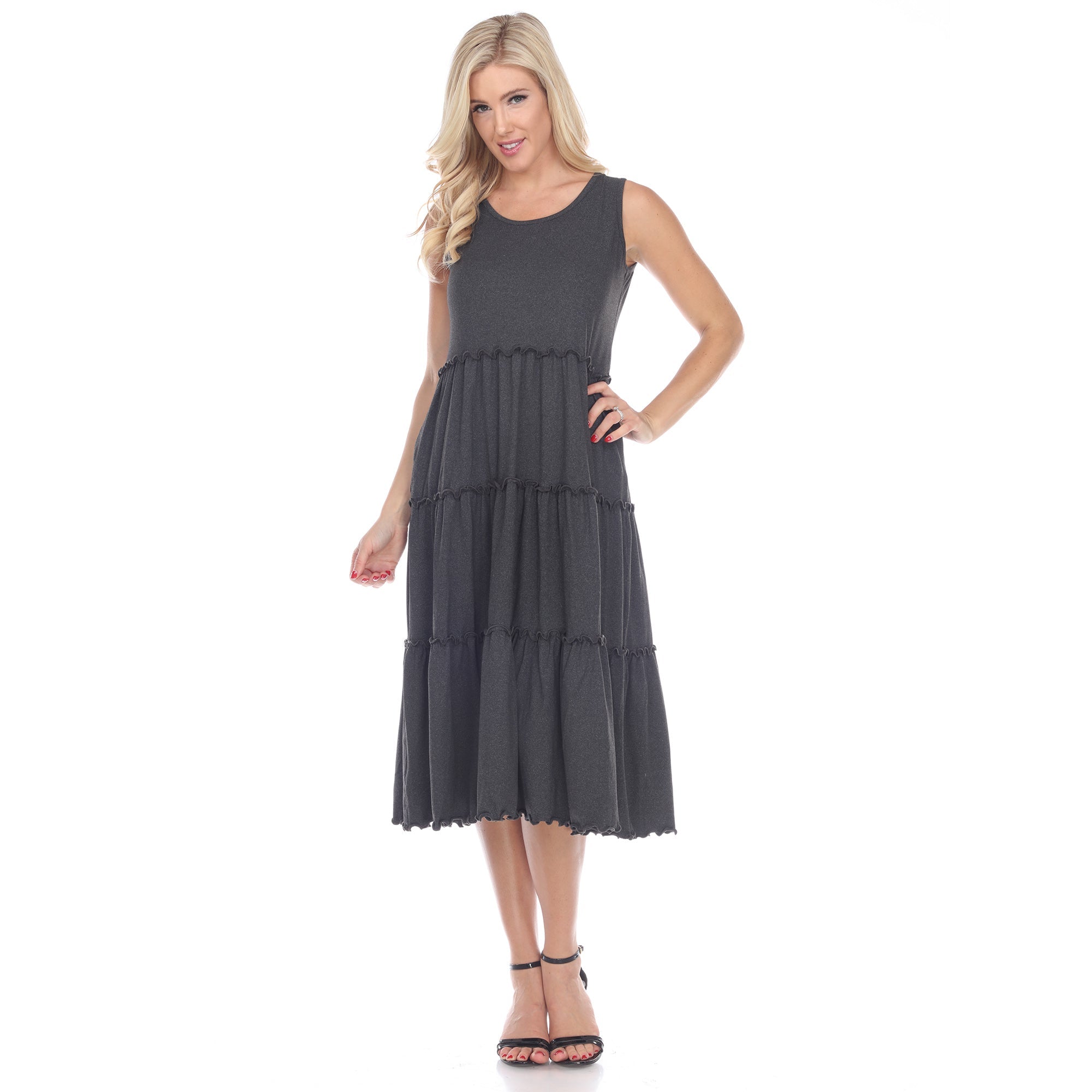 Scoop Neck Tiered Midi Dress - DressbarnDresses