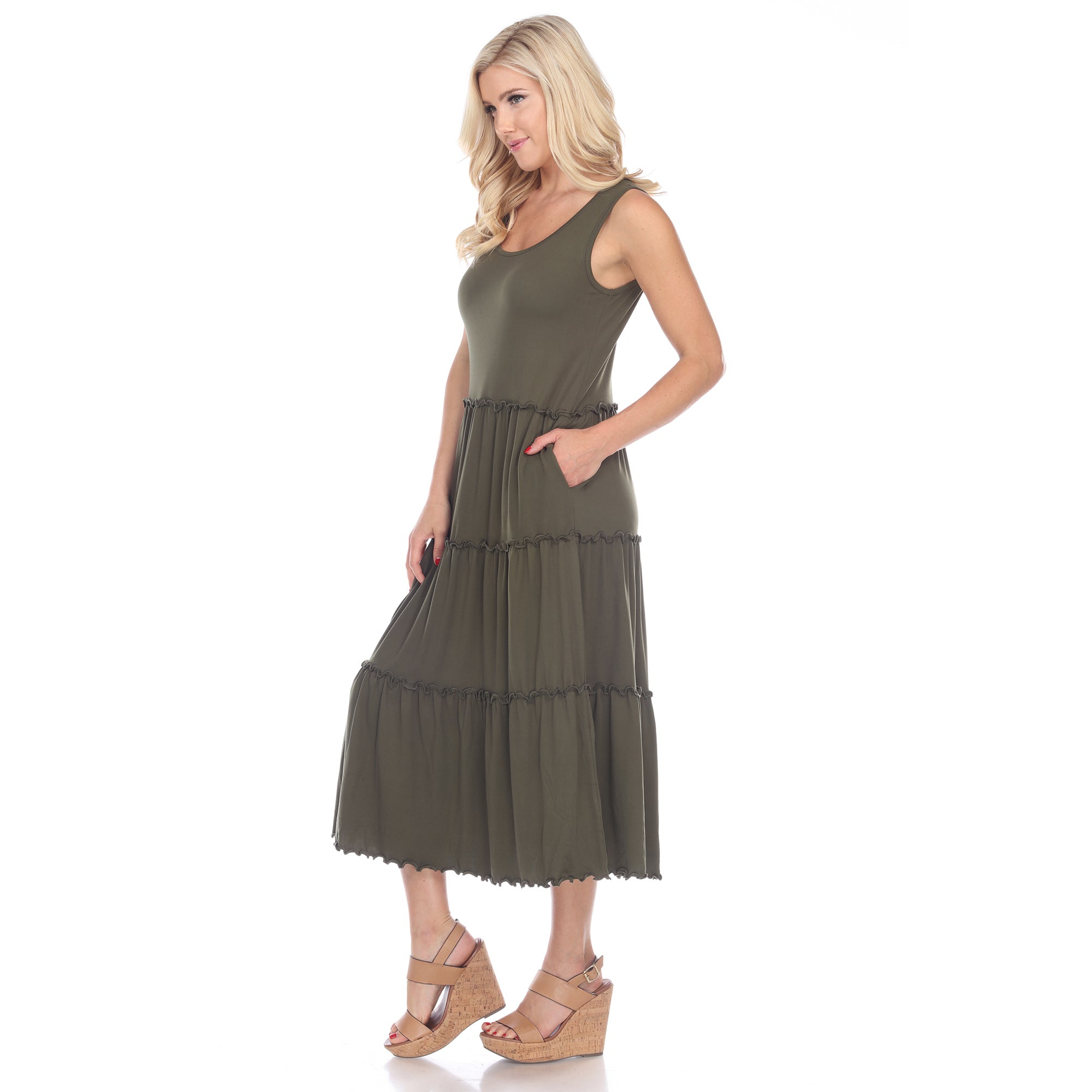 Scoop Neck Tiered Midi Dress - DressbarnDresses