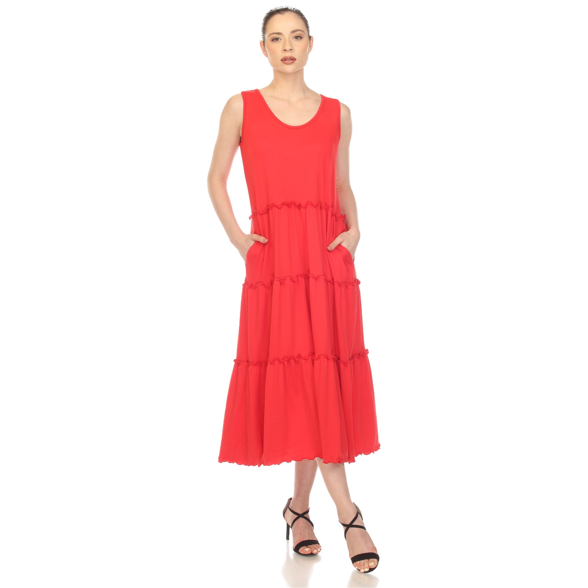 Scoop Neck Tiered Midi Dress - DressbarnDresses