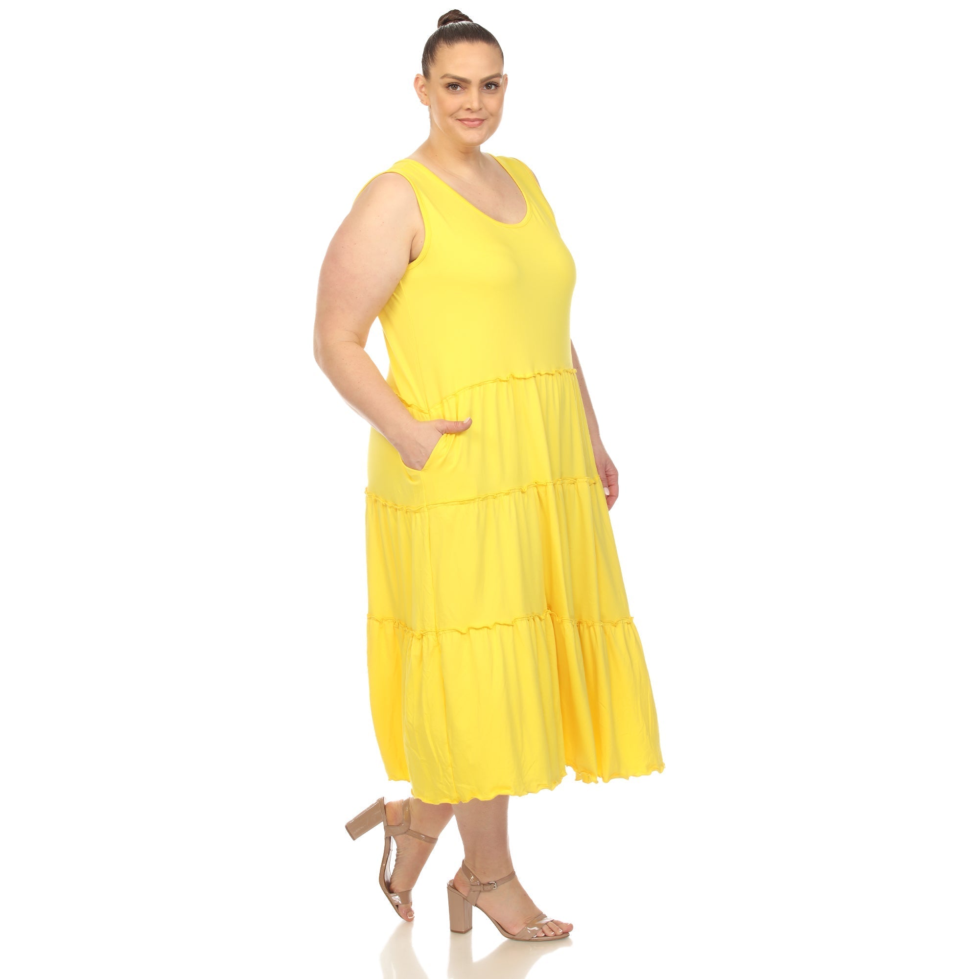 Scoop Neck Tiered Midi Dress - Plus - DressbarnDresses