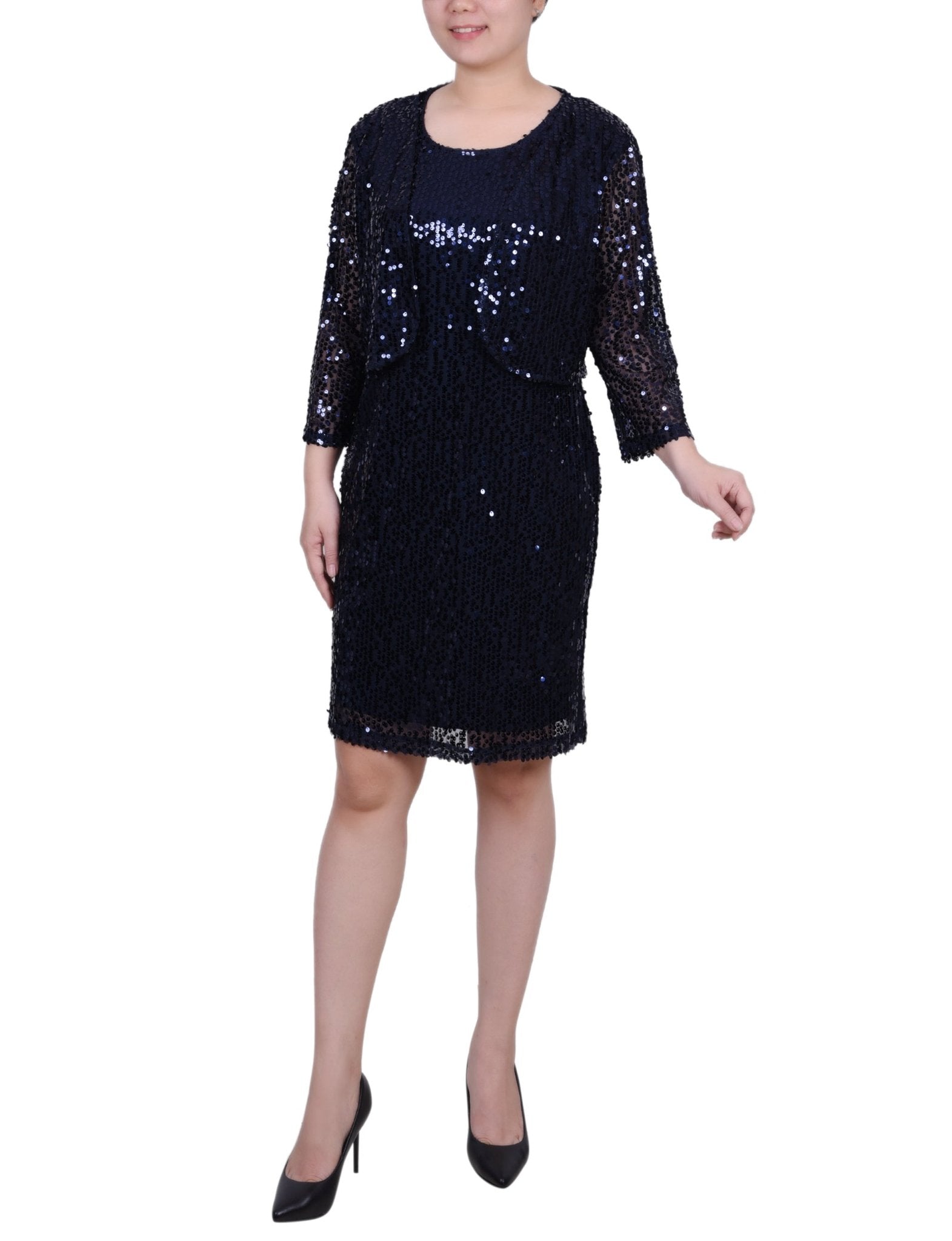 Sequined Bolero Jacket And Dress - Petite - DressbarnDresses