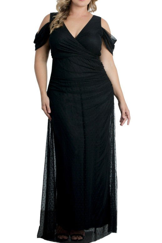 Seraphina Mesh Evening Gown - Plus - DressbarnMaxi Dresses