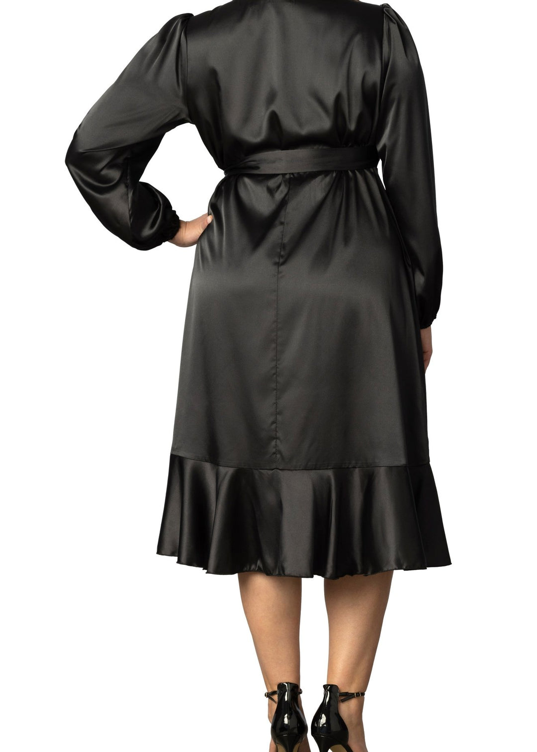 black shiny high heels