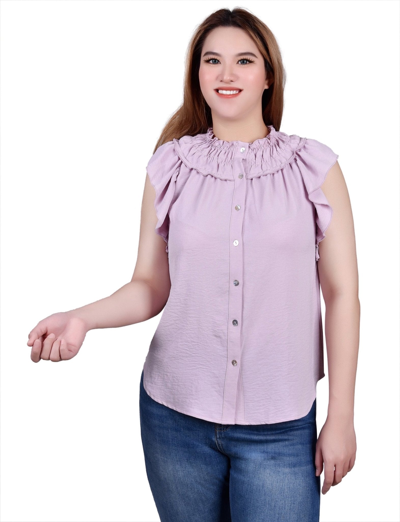 Short flutter Sleeve Blouse - DressbarnShirts & Blouses