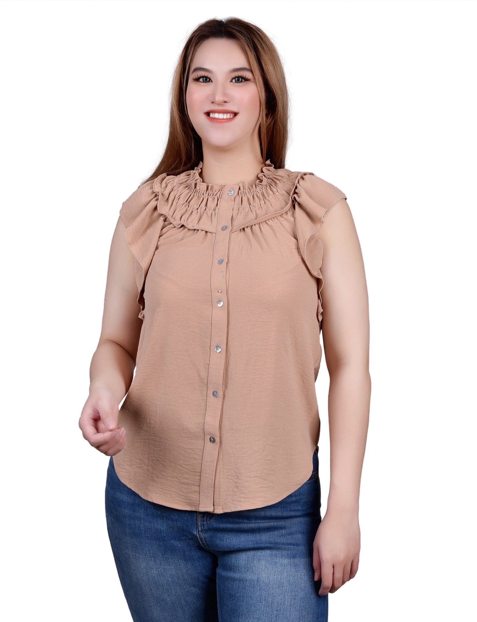 Short flutter Sleeve Blouse - DressbarnShirts & Blouses