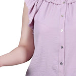 Short flutter Sleeve Blouse - DressbarnShirts & Blouses