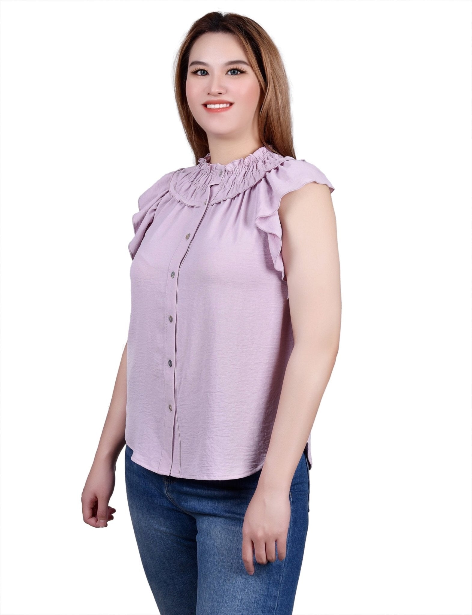 Short flutter Sleeve Blouse - DressbarnShirts & Blouses