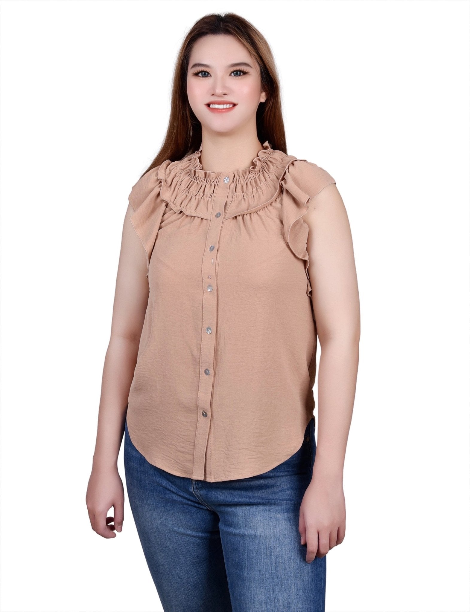 Short flutter Sleeve Blouse - DressbarnShirts & Blouses