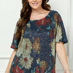 Short Puff Sleeve Scoop Neck Bubble Blouse - Plus - DressbarnApparel