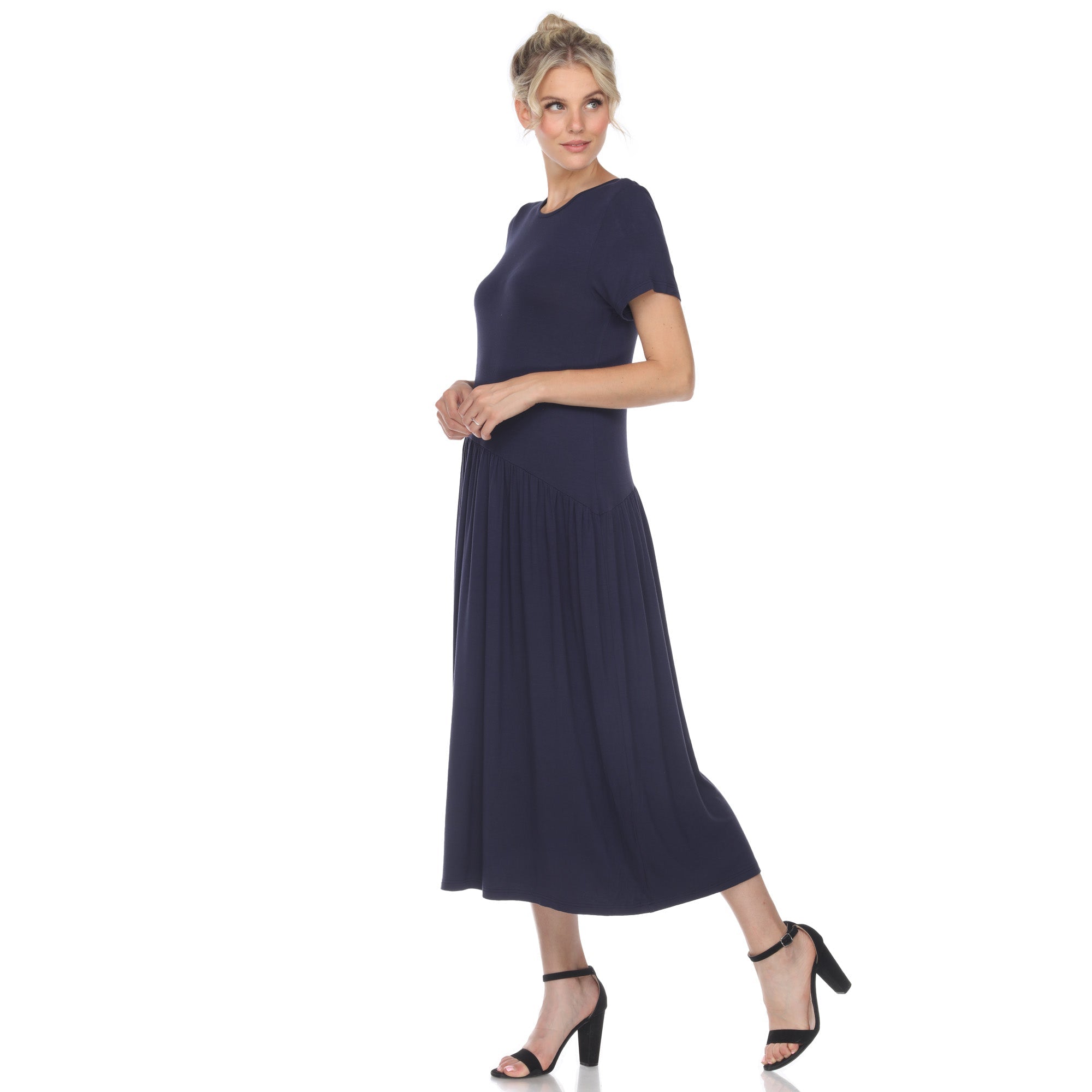 short maxi dresses with sleeves White Mark Women's Short Sleeve Maxi Dress, Red, Small