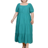 Short Sleeve Tiered Midi Dress - Plus - DressbarnDresses
