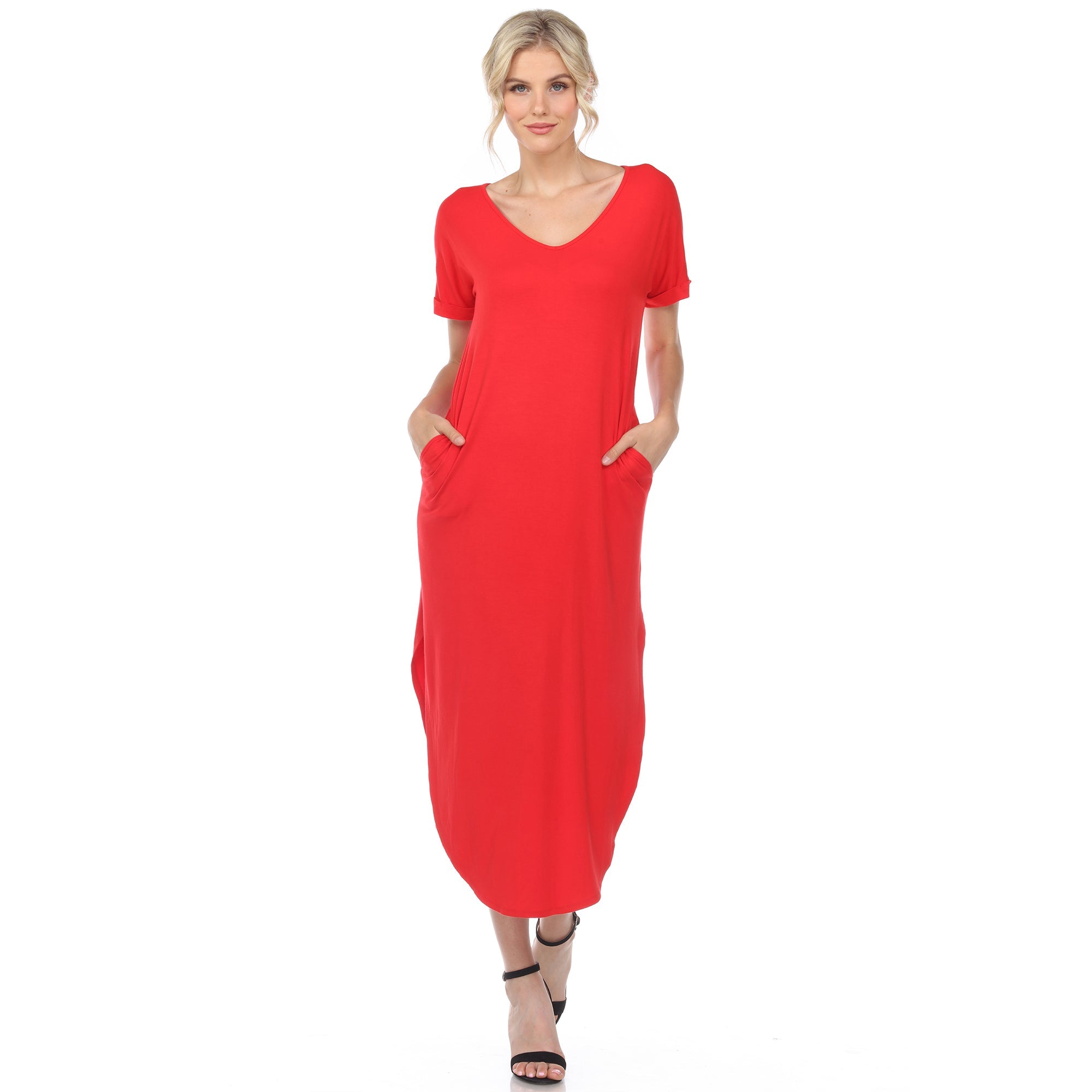 Short Sleeve V-neck Maxi Dress - DressbarnDresses