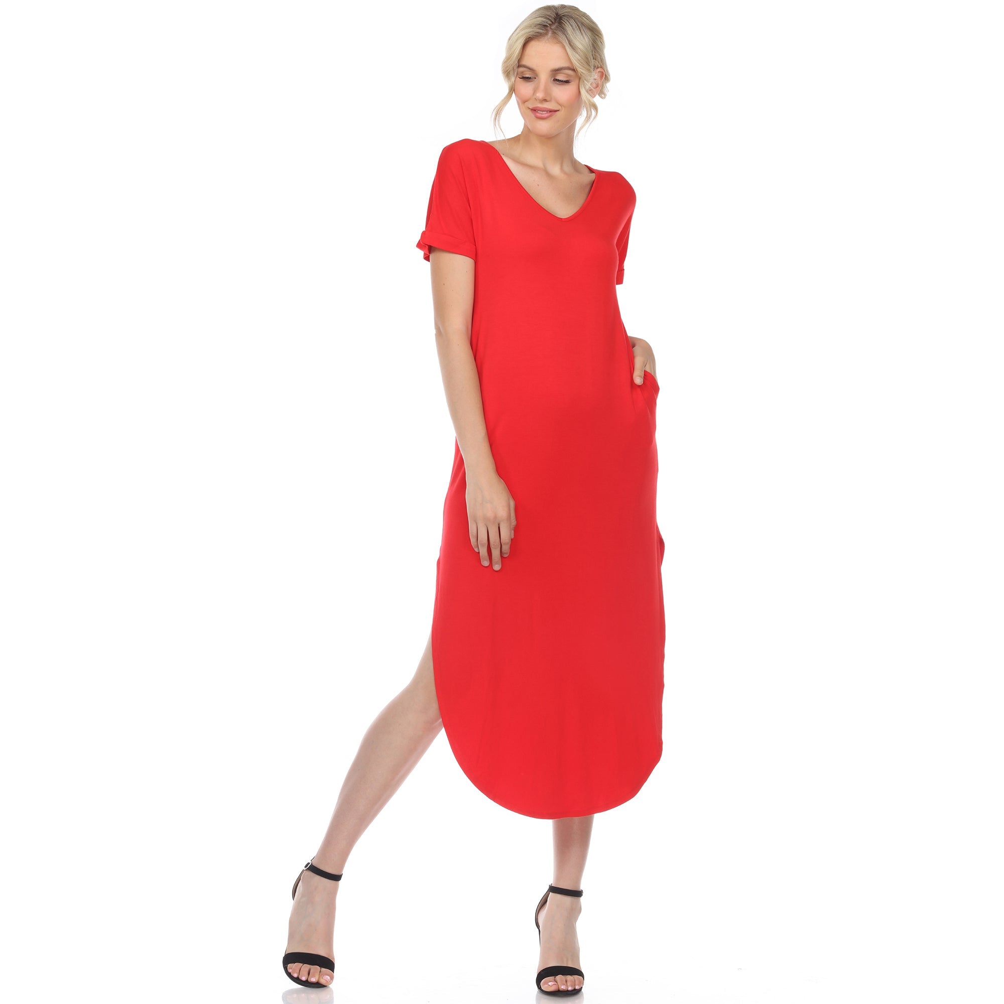 Short Sleeve V-neck Maxi Dress - DressbarnDresses