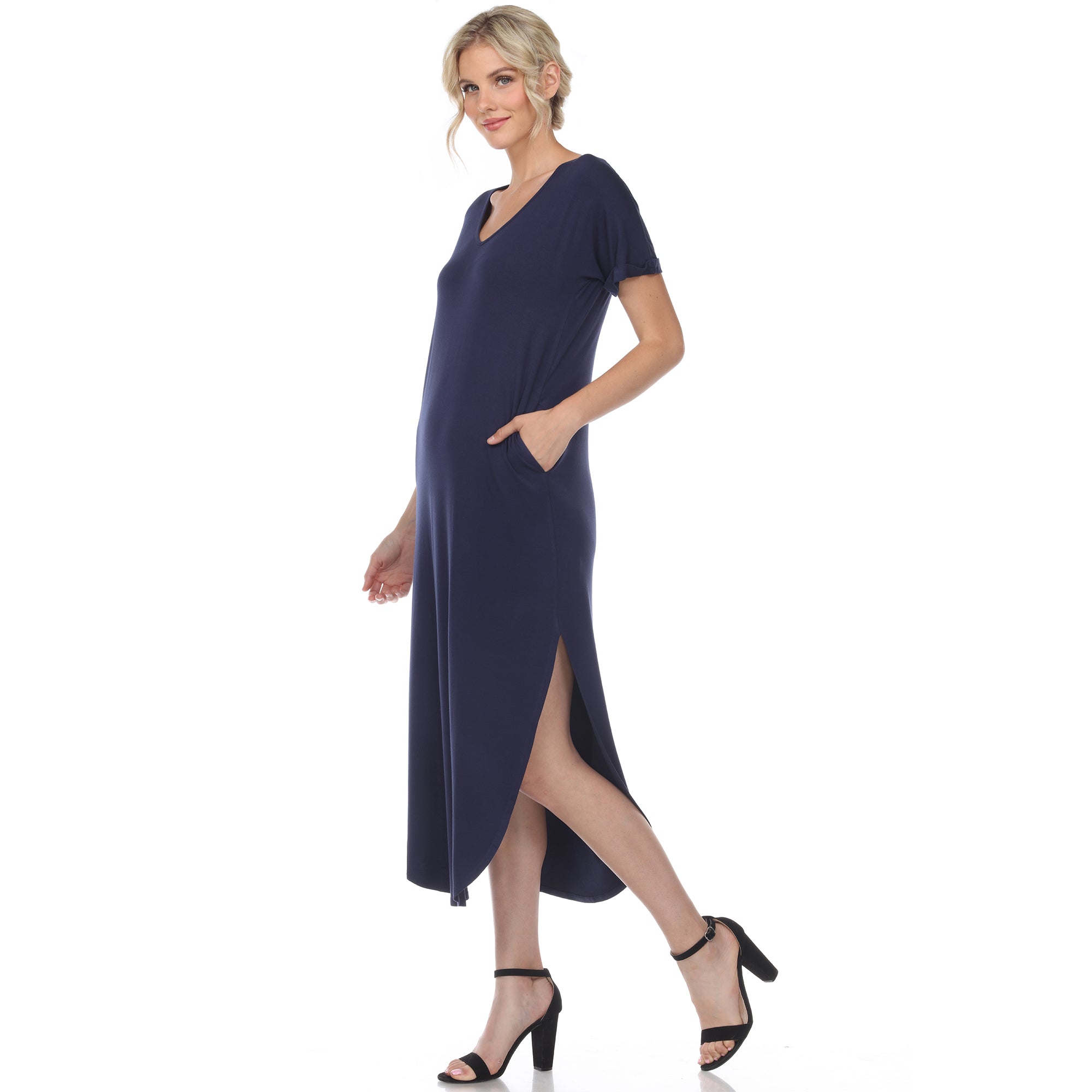 Short Sleeve V-neck Maxi Dress – Dressbarn