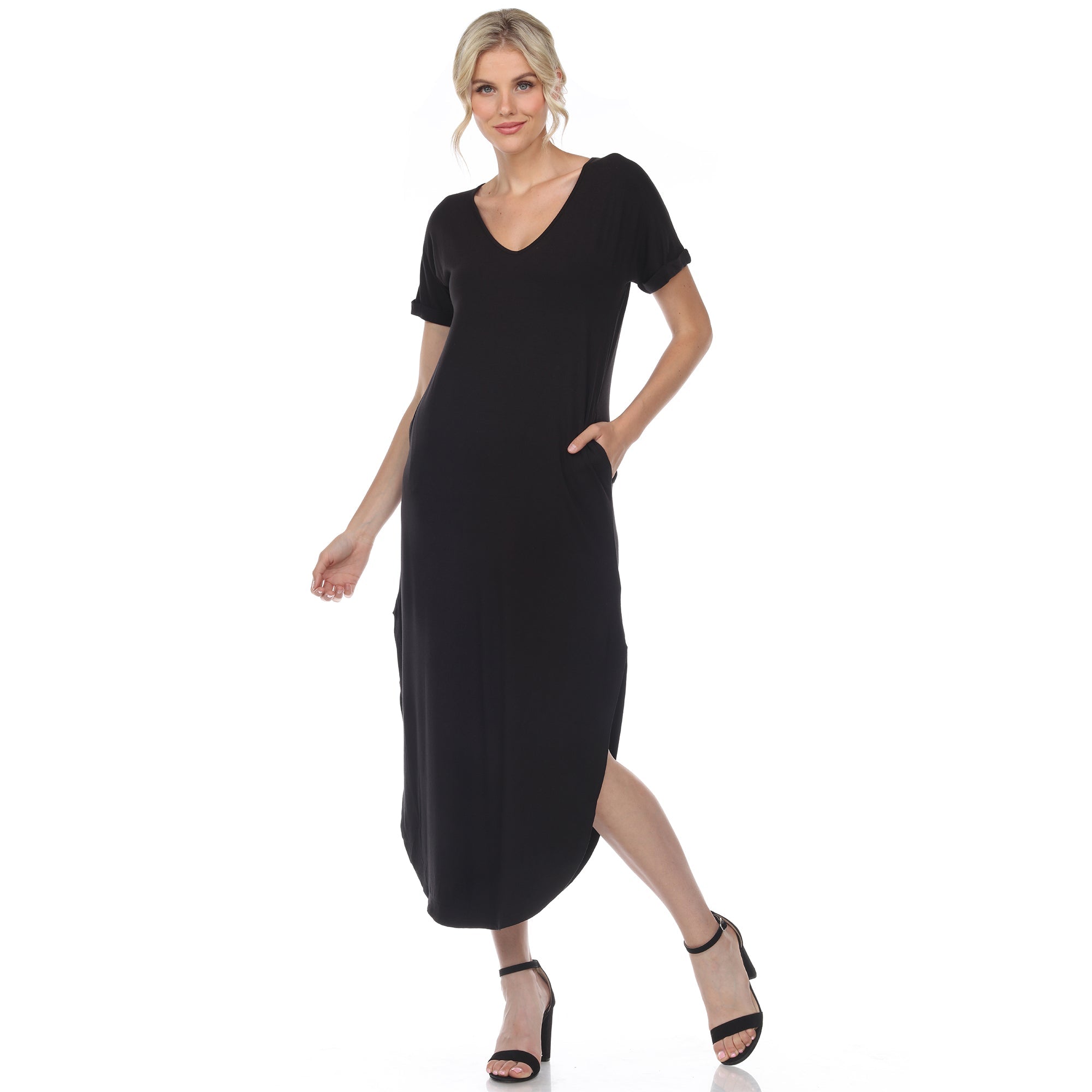 Short Sleeve V-neck Maxi Dress - DressbarnDresses