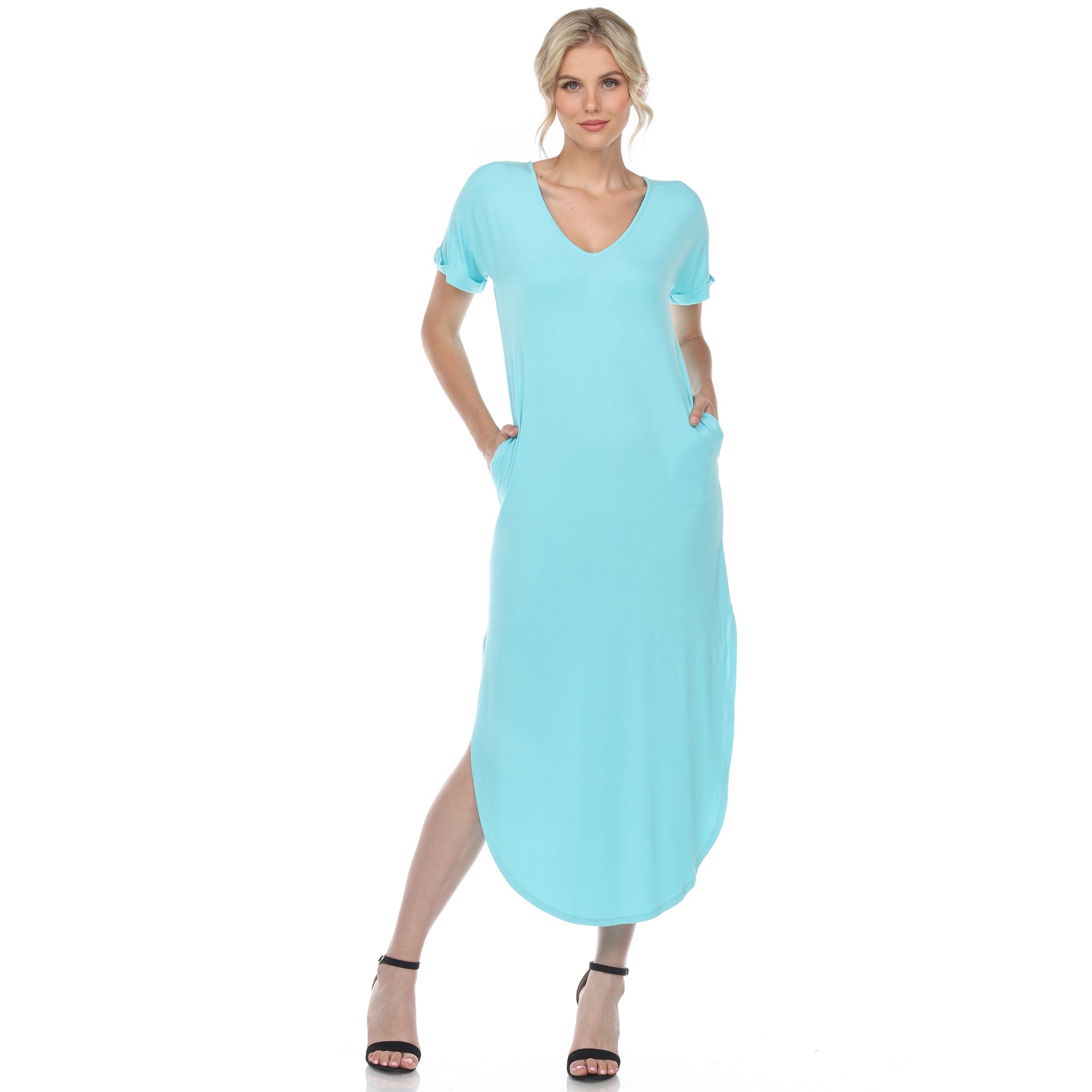 Short Sleeve V-neck Maxi Dress - DressbarnDresses