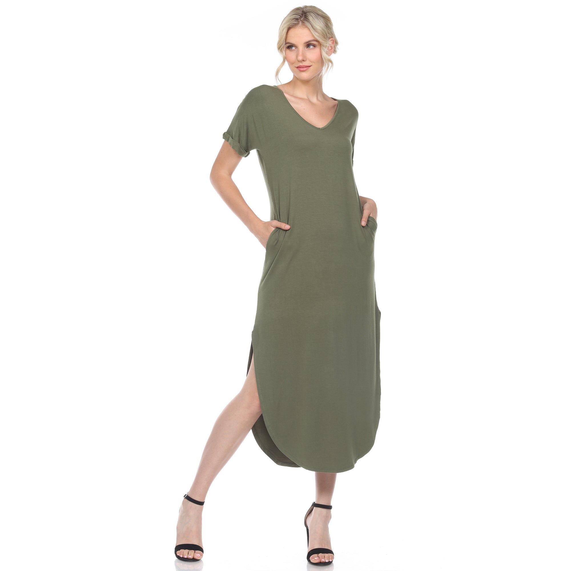 Short Sleeve V-neck Maxi Dress - DressbarnDresses