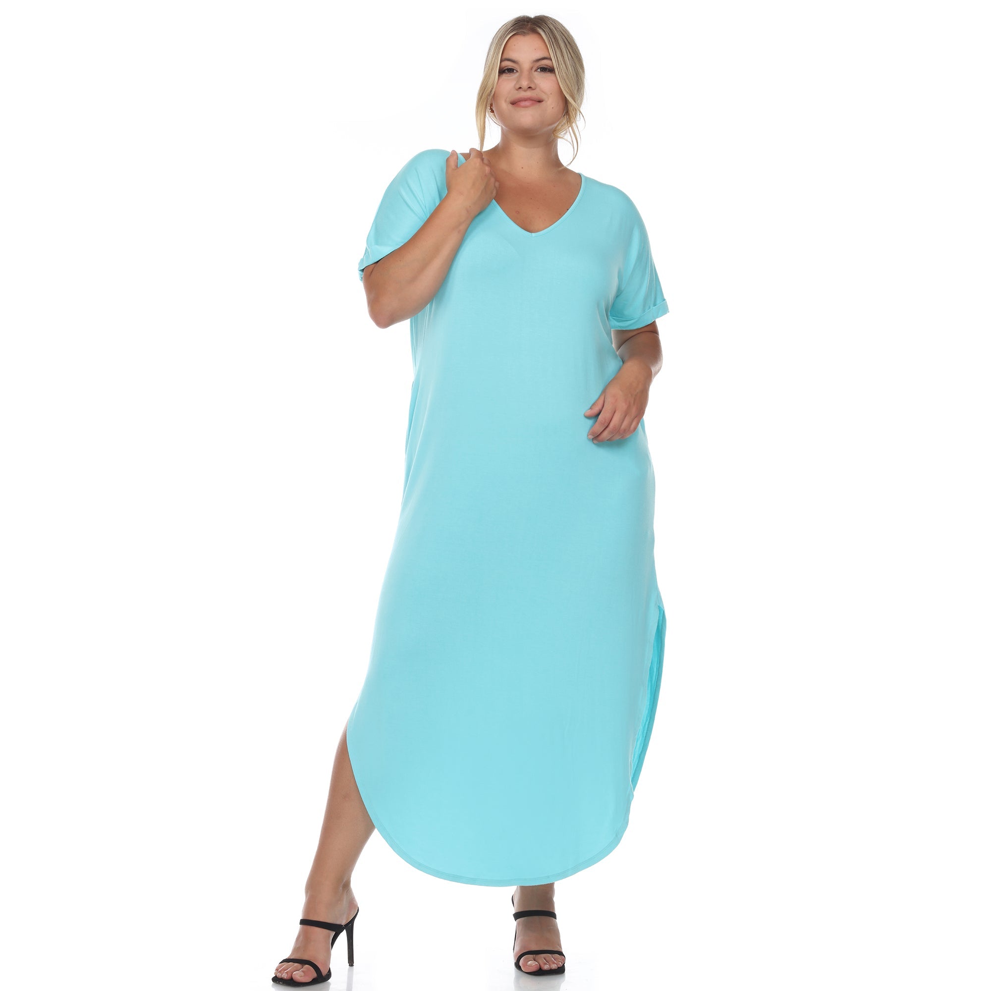 Short Sleeve V-neck Maxi Dress - Plus - DressbarnDresses