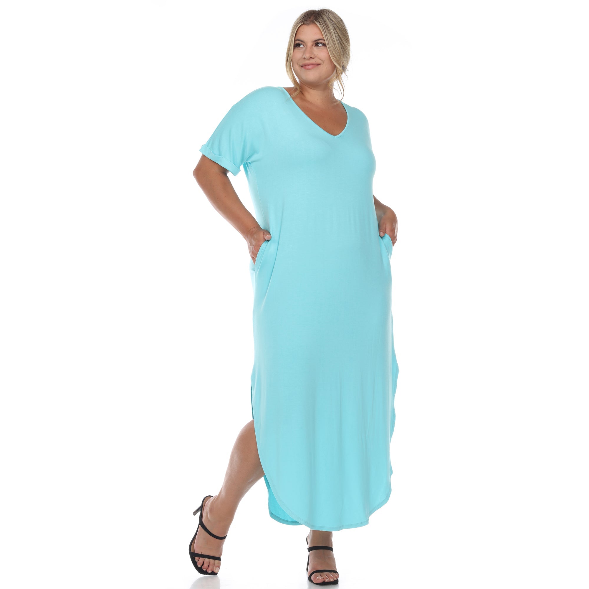 Short Sleeve V-neck Maxi Dress - Plus - DressbarnDresses