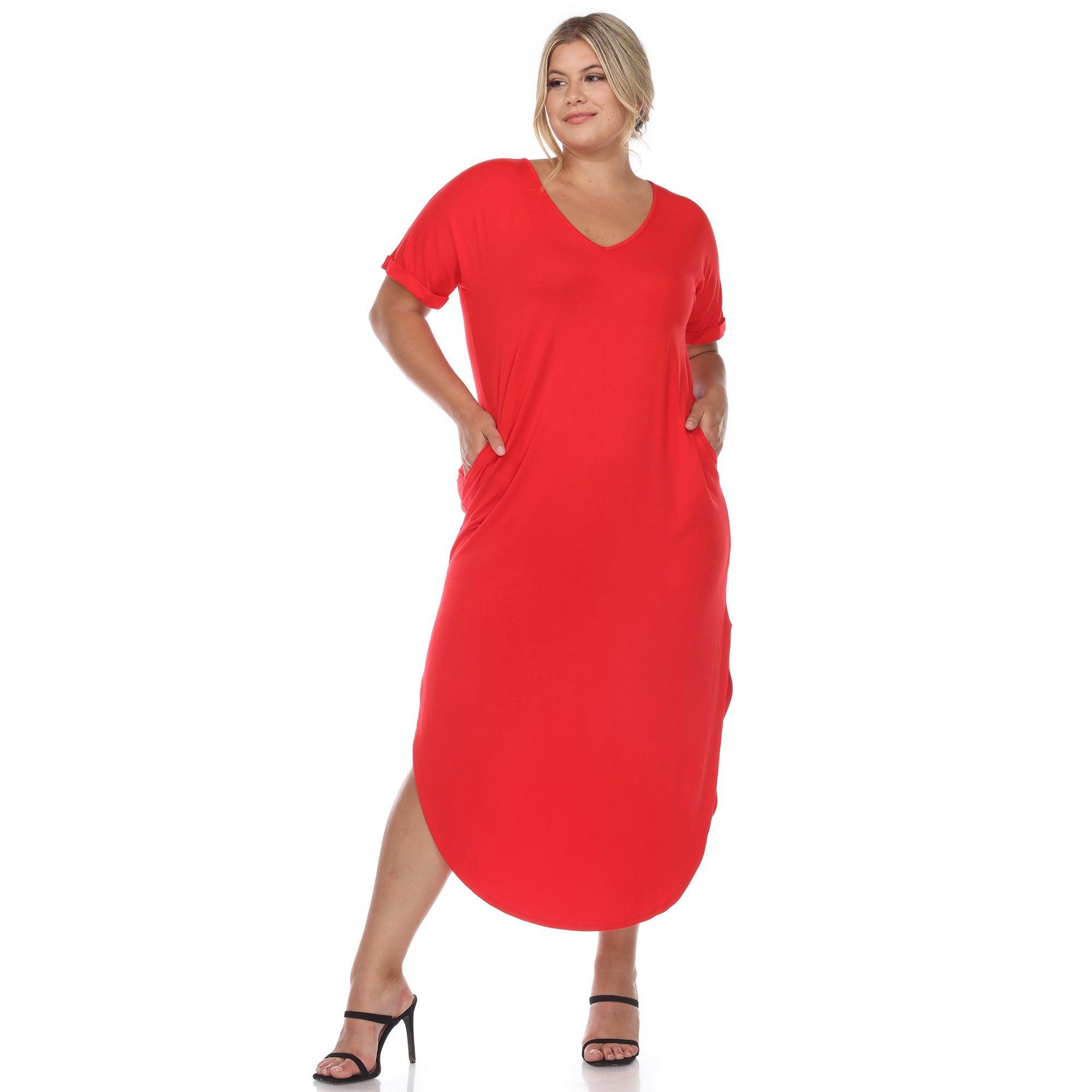 Short Sleeve V-neck Maxi Dress