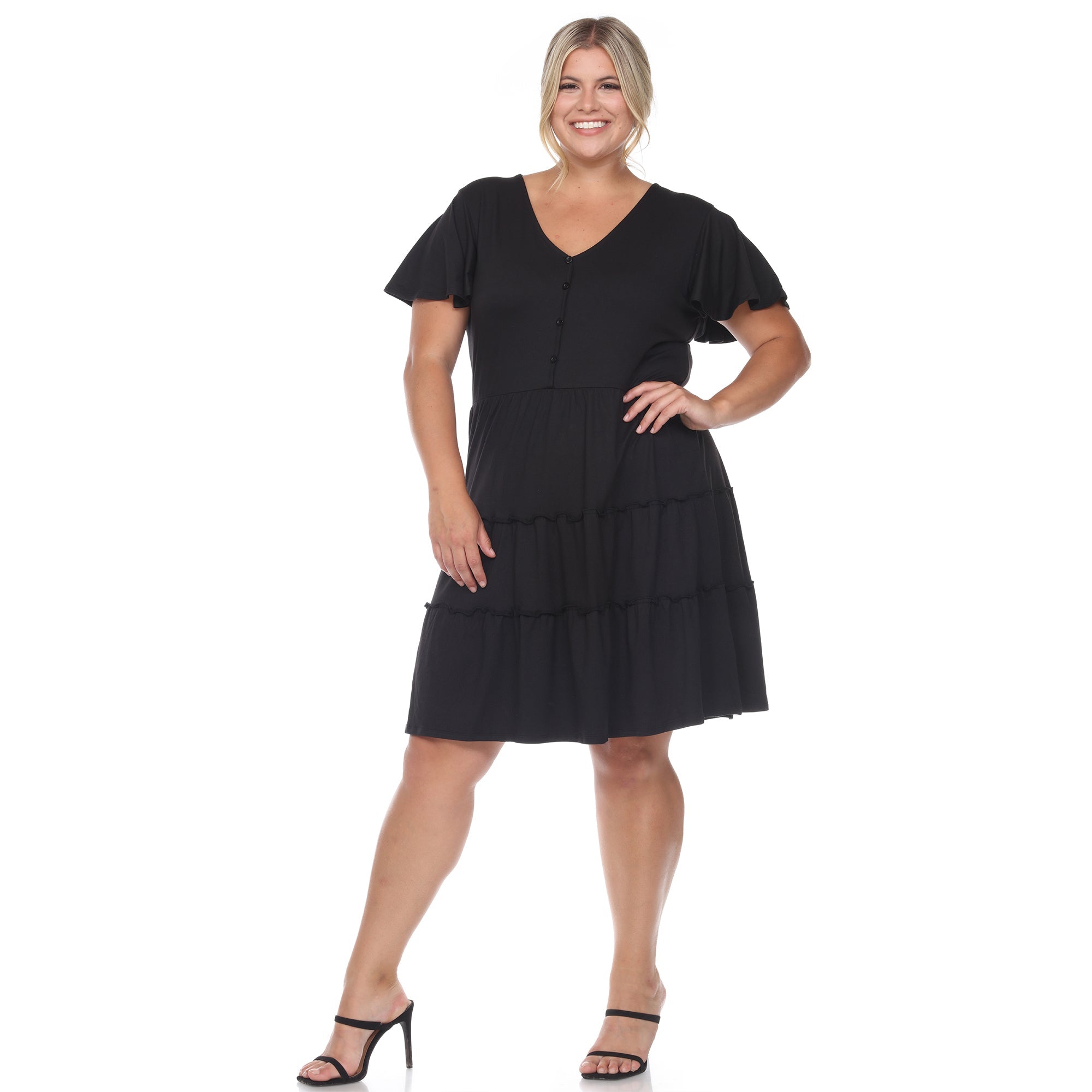tiered midi dress with short sleeves Vbvc Women's Floral Square Neck Tiered Midi Dress,Ladies Short Sleeve A-Line Ruffle Swing Dress,Casual Flowy Summer Boho Dress For Women,Red,S-2XL,