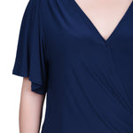 Short Sleeve Wrap Top - Petite - DressbarnShirts & Blouses